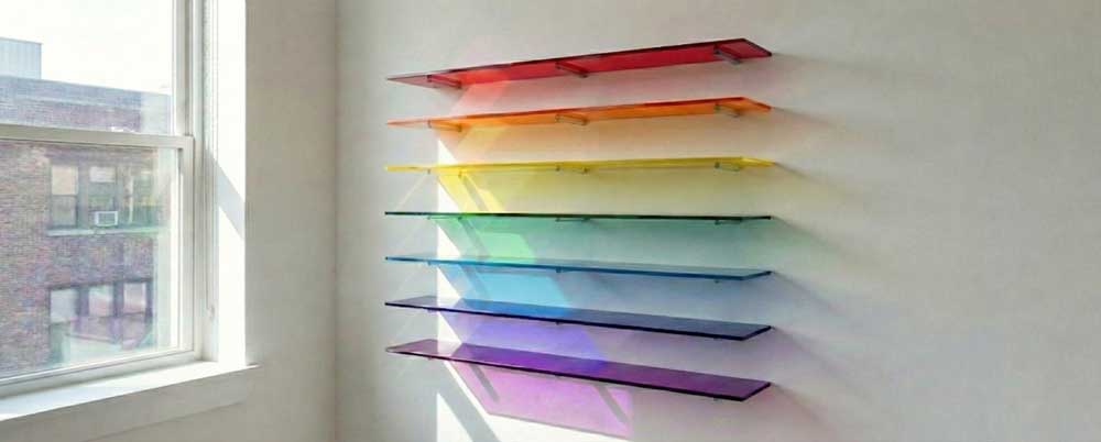 Color Drenched Shelves