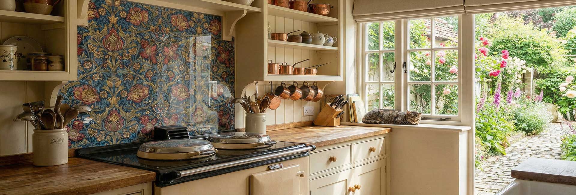 Cottage Floral Backsplash