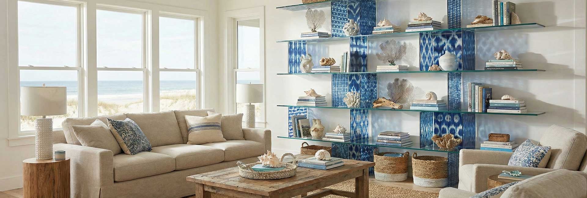 Indigo Glass Shelves