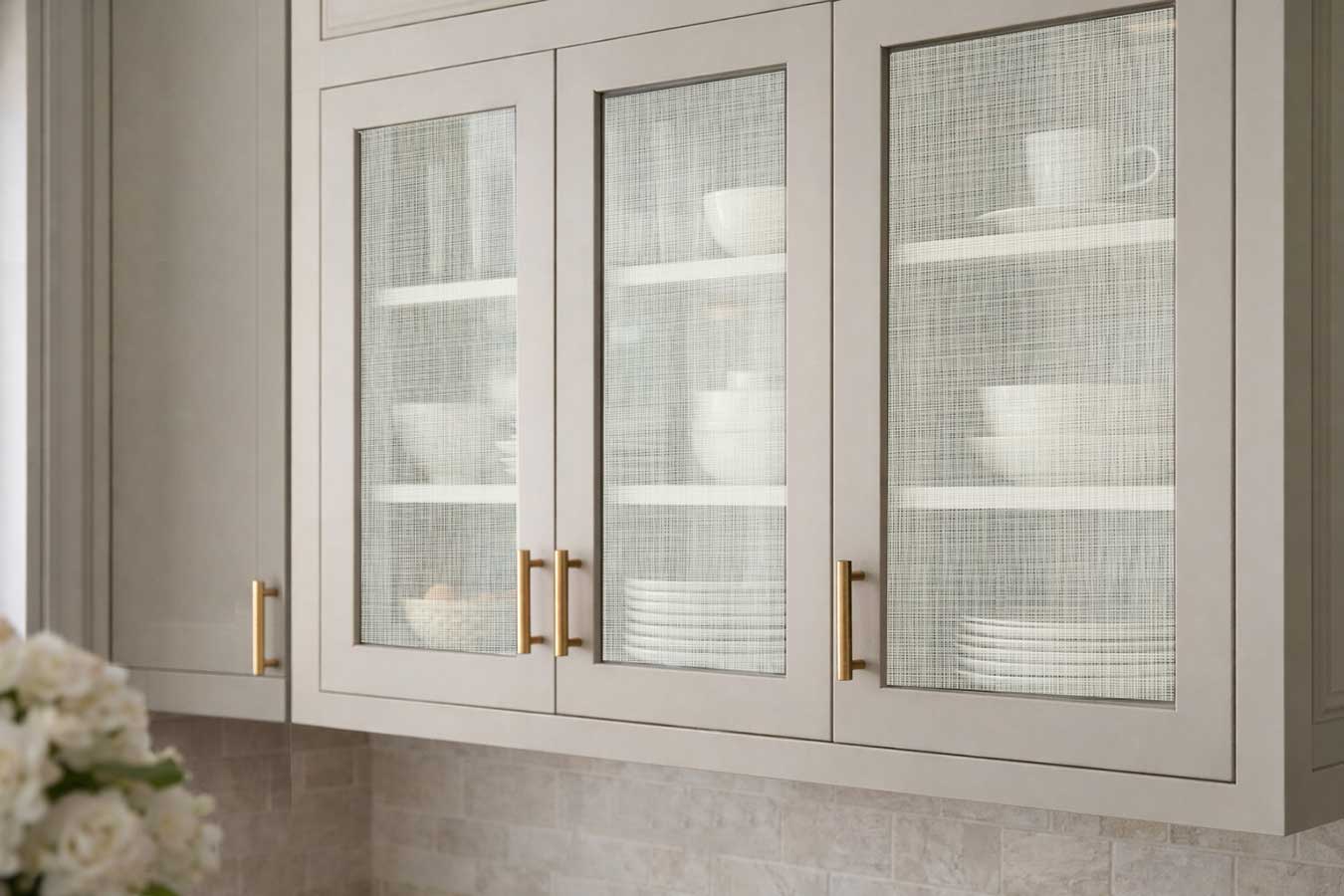Greige Cabinet Linen